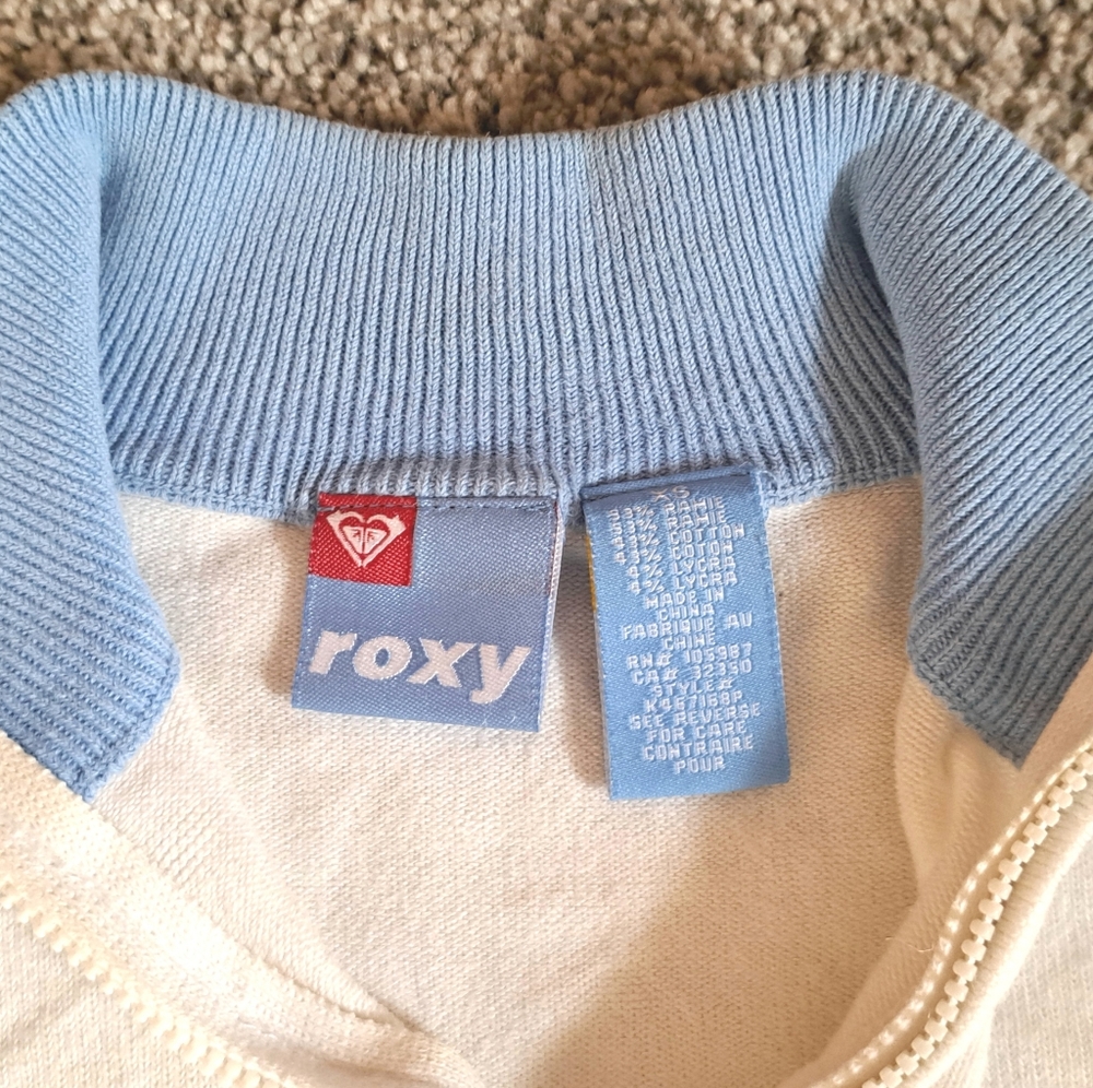 Vintage Roxy Y2K Surfer Women's 3/4 Zip Long Sleeve Sweater Size XS - Picture 2 of 5
